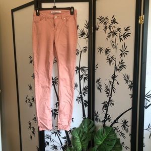 Peachy/Pink Mid Rise Skinny Jeans